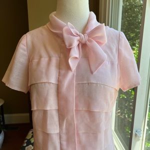 Vintage 60’s Pink Layered Dress by Betty Hartford with Tie/bow neck